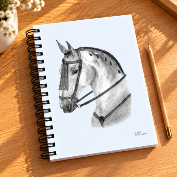 Cuaderno Ecuestre Caballo Blanco y Negro