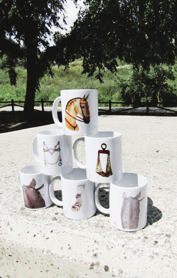 Juego de 6 tazas ecuestres