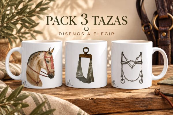 Pack 3 Tazas Ecuestres – Diseños a elegir